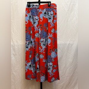 373 - G.I.L.I. Red and Blue Floral Wide Leg Pants